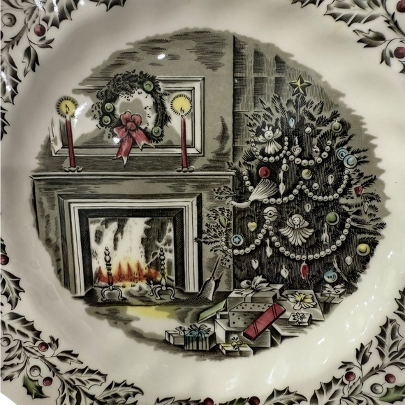 Johnson Bros Merry Christmas Square Salad Plate 7 1/2 inches Ceramic England - Picture 3 of 5
